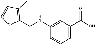 3-{[(3-methyl-2-thienyl)methyl]amino}benzoic acid Struktur