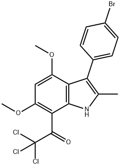 Ethanone,  1-[3-(4-bromophenyl)-4,6-dimethoxy-2-methyl-1H-indol-7-yl]-2,2,2-trichloro- Struktur