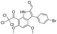 1H-Indole-2-carboxaldehyde,  3-(4-bromophenyl)-4,6-dimethoxy-7-(trichloroacetyl)-  (9CI) Struktur