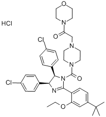 2-[4-[[(4S,5R)-4,5-Bis(4-chlorophenyl)-2-[4-(1,1-dimethylethyl)-2-ethoxyphenyl]-4,5-dihydro-1H-imidazol-1-yl]carbonyl]-1-piperazinyl]-1-(4-morpholinyl)ethanone hydrochloride Struktur