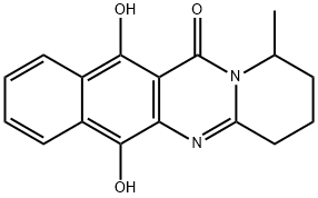 12H-Benzo[g]pyrido[2,1-b]quinazolin-12-one,  1,2,3,4-tetrahydro-6,11-dihydroxy-1-methyl- Struktur