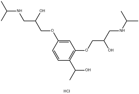 1-[2-(1-hydroxyethyl)-5-[2-hydroxy-3-(propan-2-ylamino)propoxy]phenoxy ]-3-(propan-2-ylamino)propan-2-ol dihydrochloride Struktur