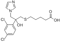 5-((2-(2,4-Dichlorophenyl)-2-hydroxy-3-(1H-imidazol-1-yl)propyl)thio)p entanoic acid Struktur