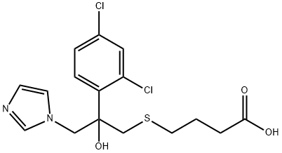 4-[2-(2,4-dichlorophenyl)-2-hydroxy-3-imidazol-1-yl-propyl]sulfanylbut anoic acid Struktur