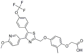 Acetic acid, 2-[4-[[4-(6-Methoxy-3-pyridinyl)-5-[4-(trifluoroMethoxy)phenyl]-2-thiazolyl]Methoxy]-2-Methylphenoxy]- Struktur