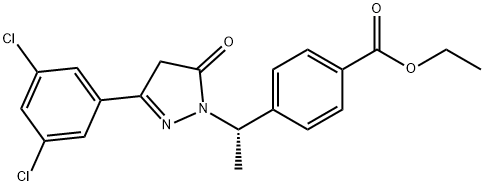 (S)-ethyl 4-(1-(3-(3,5-dichlorophenyl)-5-oxo-4,5-dihydro-1H-pyrazol-1-yl)ethyl)benzoate Struktur