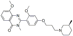 4(3H)-Quinazolinone,  8-methoxy-2-[2-methoxy-4-[3-[(3S)-3-methyl-1-piperidinyl]propoxy]phenyl]-3-methyl- Struktur