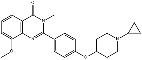 4(3H)-Quinazolinone,  2-[4-[(1-cyclopropyl-4-piperidinyl)oxy]phenyl]-8-methoxy-3-methyl- Struktur