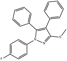 1-(4-FLUOROPHENYL)-3-METHYLTHIO-4,5-DIPHENYL-1H-PYRAZOLE Struktur