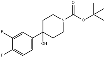 1-BOC-4-(3,4-DIFLUOROPHENYL)-4-HYDROXYPIPERIDINE Struktur