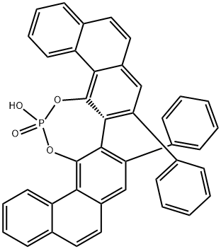 (S)-VAPOL  phosphoric  acid,  (S)-2,2μ-Diphenyl-3,3μ-biphenanthryl-4,4μ-diyl  phosphate,  (S)-18-Hydroxy-8,9-diphenyl-diphenanthro[4,3-d:3μ,4μ-f][1,3,2]dioxaphosphepin-18-oxide Struktur