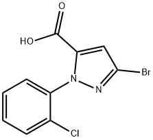 1H-Pyrazole-5-carboxylic acid, 3-broMo-1-(2-chlorophenyl)- Struktur