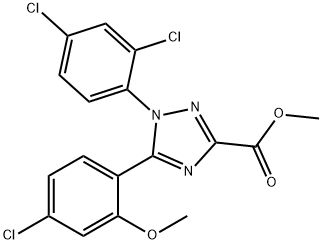 1H-1,2,4-Triazole-3-carboxylic  acid,5-(4-chloro-2-methoxyphenyl)-1-(2,4-dichlorophenyl)-,methyl  ester Struktur