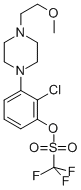 Methanesulfonic acid, 1,1,1-trifluoro-, 2-chloro-3-[4-(2-methoxyethyl)-1-piperazinyl]phenyl ester Struktur