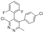 3-Chloro-5-(4-chloro-phenyl)-4-(2,6-difluoro-phenyl)-6-methyl-pyridazine Struktur