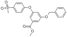 BENZOIC ACID, 3-[4-(METHYLSULFONYL)PHENOXY]-5-(PHENYLMETHOXY)-, METHYL ESTER Struktur