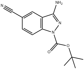 TERT-BUTYL 3-AMINO-5-CYANO-1H-INDAZOLE-1-CARBOXYLATE Struktur