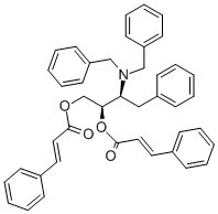 (2R,3S)-O,O-DICINAMOYL-3-DIBENZYLAMINO-4-PHENYLBUTANE-1,2-DIOL Struktur