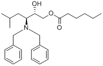 HEXANOIC ACID (2S,3S)-3-DIBENZYLAMINO-2-HYDROXY-5-METHYLHEXYL ESTER Struktur