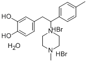 4-(2-(4-Methylphenyl)-2-(4-methyl-1-piperazinyl)ethyl)-1,2-benzenediol  dihydrobromide hydrate Struktur