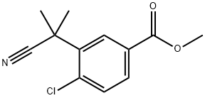 Benzoic acid, 4-chloro-3-(1-cyano-1-methylethyl)-, methyl ester Struktur