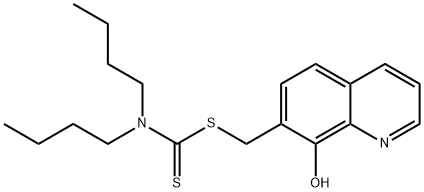 (8-hydroxyquinolin-7-yl)methyl dibutyldithiocarbamate Struktur