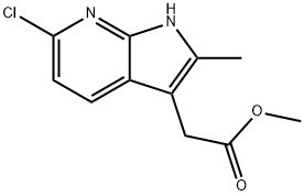 1H-Pyrrolo[2,3-b]pyridine-3-acetic acid, 6-chloro-2-Methyl-, Methyl ester Struktur