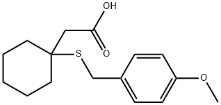 BETA-(4-METHOXY-BENZYLSULFANYL)-BETA,BETA-CYCLOPENTAMETHYLENE-PROPIONIC ACID Struktur