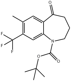 1H-1-Benzazepine-1-carboxylic acid, 2,3,4,5-tetrahydro-7-Methyl-5-oxo-8-(trifluoroMethyl)-, 1,1-diMethylethyl ester Struktur