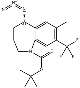 1H-1-Benzazepine-1-carboxylic acid, 5-azido-2,3,4,5-tetrahydro-7-Methyl-8-(trifluoroMethyl)-, 1,1-diMethylethyl ester, (5S)- Struktur