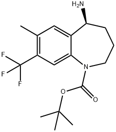 1H-1-Benzazepine-1-carboxylic acid, 5-aMino-2,3,4,5-tetrahydro-7-Methyl-8-(trifluoroMethyl)-, 1,1-diMethylethyl ester, (5S)- Struktur