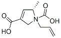 1H-Pyrrole-1,3-dicarboxylic  acid,2,5-dihydro-5-methyl-,1-(2-propen-1-yl)  ester,(5S)- Struktur