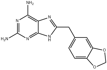 8-((Benzo[d][1,3]dioxol-6-yl)methyl)-9H-purine-2,6-diamine Struktur