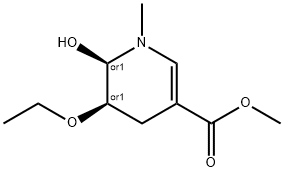 3-Pyridinecarboxylicacid,5-ethoxy-1,4,5,6-tetrahydro-6-hydroxy-1-methyl-,methylester,cis-(9CI) Struktur