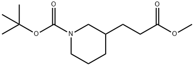 3-Piperidinepropanoic acid, 1-[(1,1-diMethylethoxy)carbonyl]-, Methyl ester Struktur