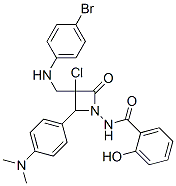 N-[3-[[(4-bromophenyl)amino]methyl]-3-chloro-2-(4-dimethylaminophenyl) -4-oxo-azetidin-1-yl]-2-hydroxy-benzamide Struktur