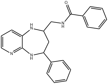 2-Benzoylaminomethylene-4-phenyl-1H-tetrahydro-6-azabenzo-1,5-diazepin e Struktur