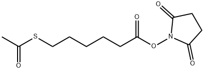 N-Succinimidyl-S-acetylthiohexanoate Struktur