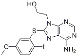 2-[6-aMino-8-(2-iodo-5-Methoxy-phenylsulfanyl)purin-9-yl]ethanol Struktur