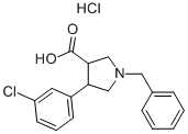 1-BENZYL-4-(3-CHLORO-PHENYL)-PYRROLIDINE-3-CARBOXYLIC ACID HYDROCHLORIDE Struktur