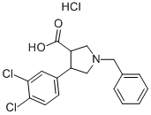 1-BENZYL-4-(3,4-DICHLORO-PHENYL)-PYRROLIDINE-3-CARBOXYLIC ACID HYDROCHLORIDE Struktur