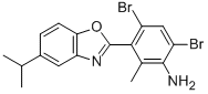 4,6-DIBROMO-3-(5-ISOPROPYL-1,3-BENZOXAZOL-2-YL)-2-METHYLANILINE Struktur