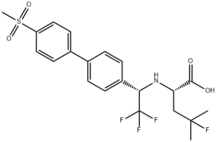 (S)-4-fluoro-4-Methyl-2-((S)-2,2,2-trifluoro-1-(4'-(Methylsulfonyl)biphenyl-4-yl)ethylaMino)pentanoic acid Struktur