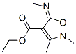 4-Isoxazolecarboxylicacid,2,5-dihydro-2,3-dimethyl-5-(methylimino)-,ethyl Struktur