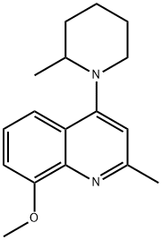 Quinoline, 8-methoxy-2-methyl-4-(2-methylpiperidino)- Struktur