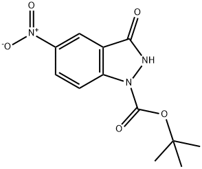 1H-Indazole-1-carboxylic acid, 2,3-dihydro-5-nitro-3-oxo-, 1,1-diMethylethyl ester Struktur