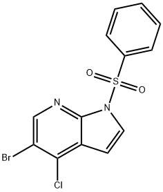 1H-Pyrrolo[2,3-b]pyridine, 5-bromo-4-chloro-1-(phenylsulfonyl)- Struktur