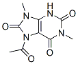 1H-Purine-2,6,8(3H)-trione,  7-acetyl-7,9-dihydro-1,9-dimethyl- Struktur