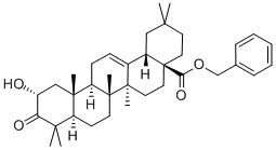 (2α)-2-Hydroxy-3-oxo-olean-12-en-28-oic acid phenylmethyl ester Struktur