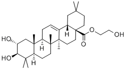 (2α,3β)-2,3-Dihydroxy-olean-12-en-28-oic acid 2-hydroxyethyl ester, Struktur